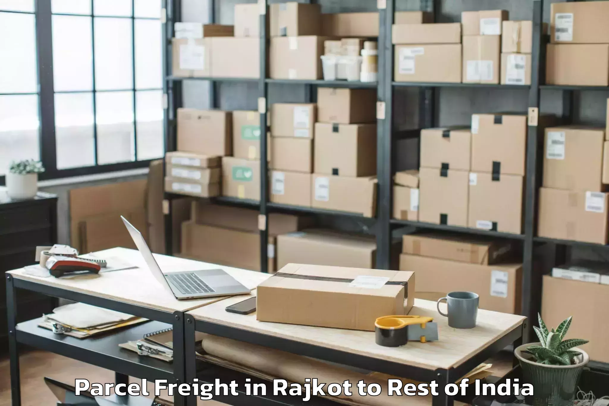 Hassle-Free Rajkot to Sumbal Parcel Freight